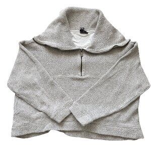 Sweaty Betty Restful Boucle Sweatshirt Women’s Sz 4-6 White Half Zip Althleisure